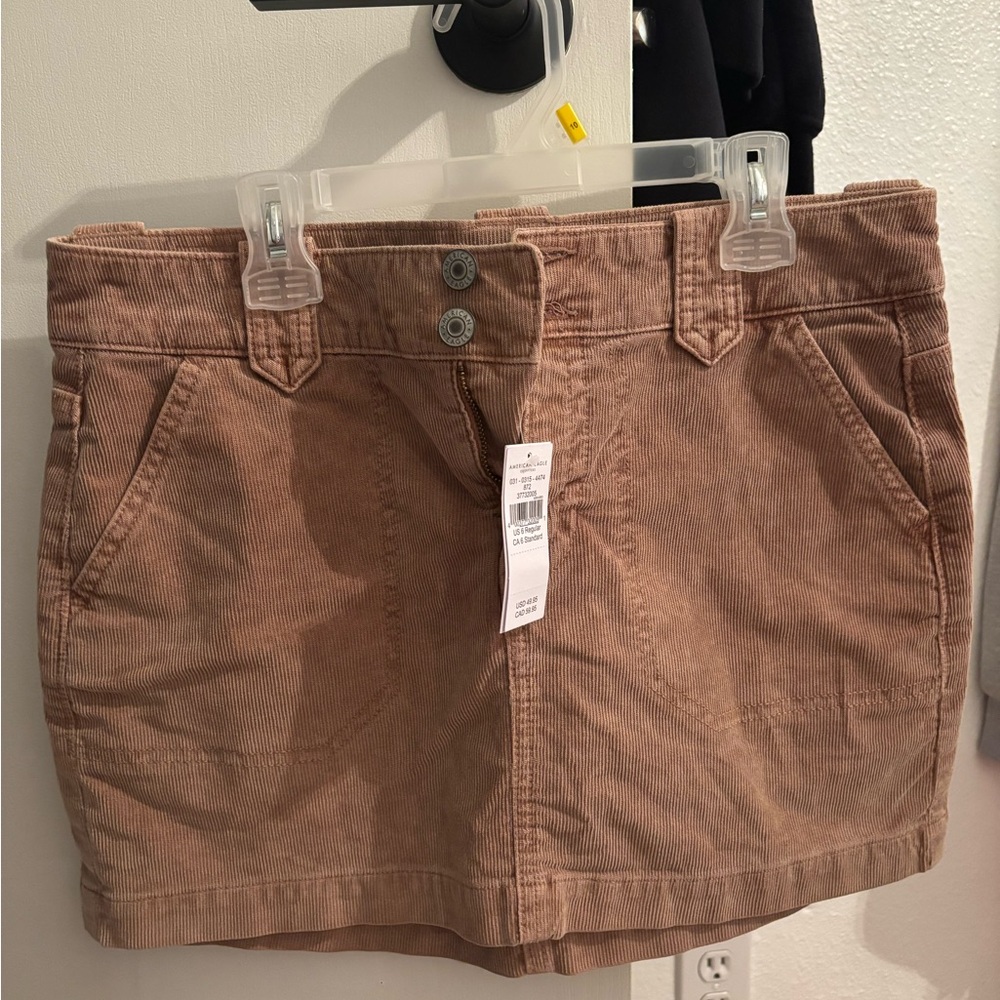 Brown Corduroy Mini Skirt